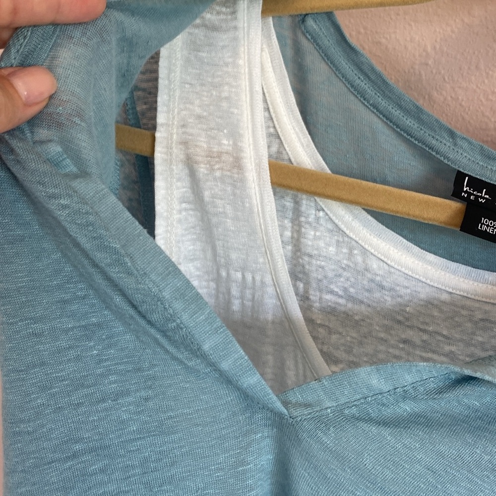 Nicole Miller layered linen top - Picture 6 of 7